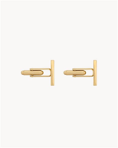 yves saint laurent cufflinks|Rectangular cufflinks in metal .